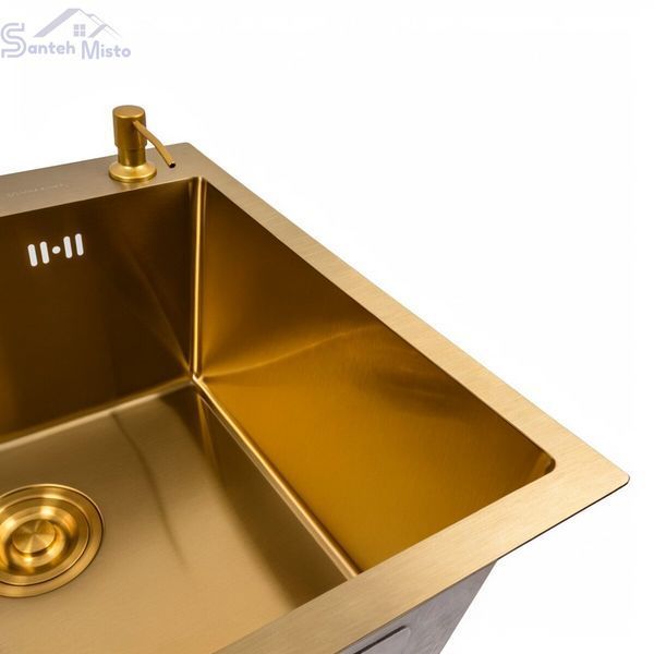 Кухонный комплект: Valeso Handmade 50x50 PVD Gold + Valeso JW449 PVD Gold SM5115 фото