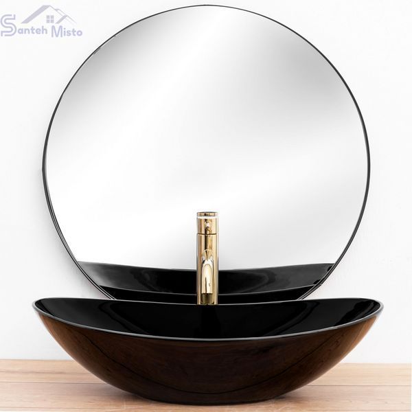 Умивальник (раковина) REA ROYAL 60 BLACK чорний накладний * REA-U0445 фото