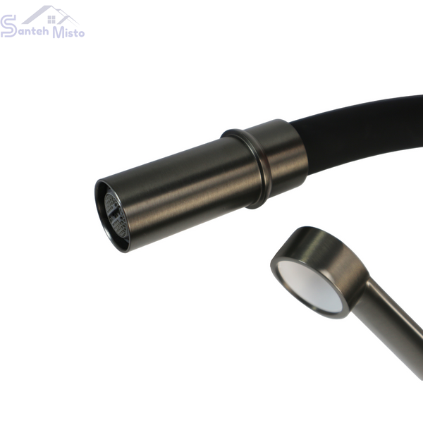 Комплект кухонной мойки Kraft NANO BLACK PVD HS50*50(3.0/1.0 мм) декор SM6210 фото