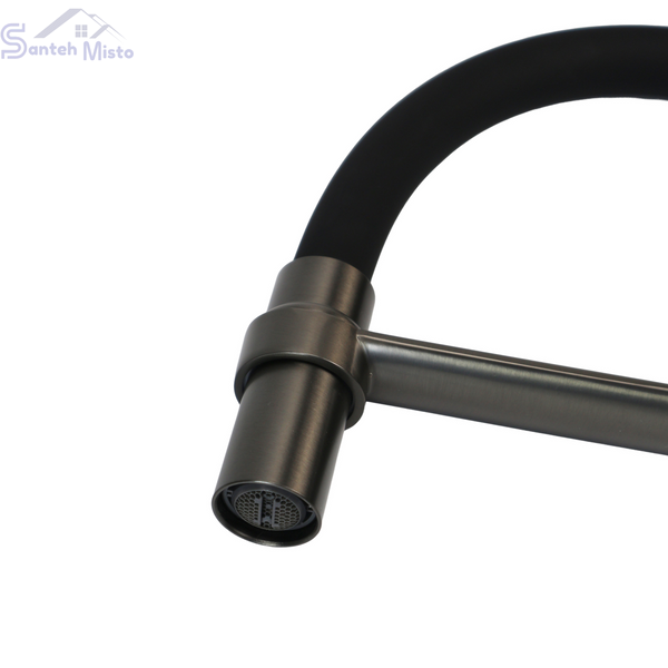 Комплект кухонной мойки Kraft NANO BLACK PVD HS50*50(3.0/1.0 мм) декор SM6210 фото