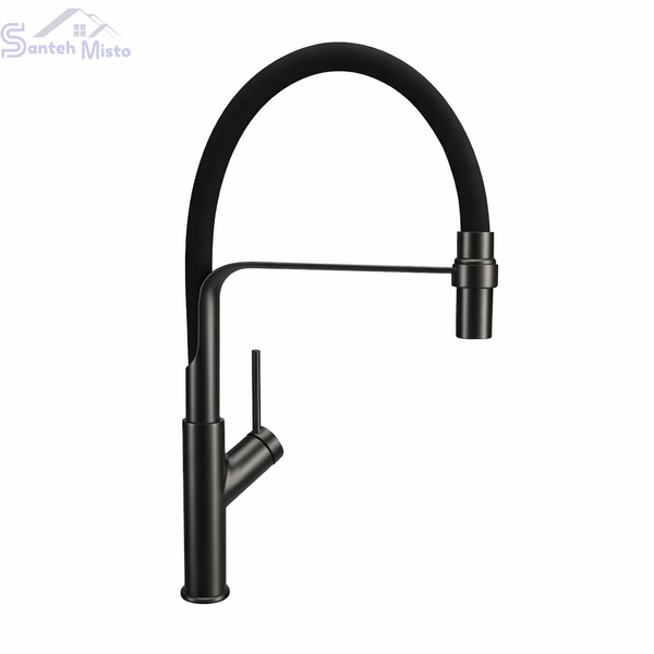 Комплект кухонной мойки Kraft NANO BLACK PVD HS50*50(3.0/1.0 мм) декор SM6210 фото