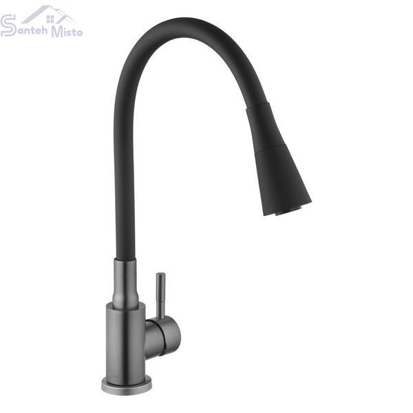 Комплект кухонной мойки Kraft HM 6845 NANO BLACK SM6105 фото
