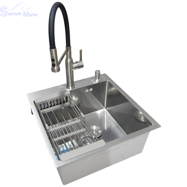 Комплект кухонної мийки Kraft KRF 5050 decor (3.0/1.0 мм) SM3090 фото