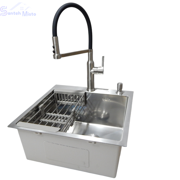 Комплект кухонної мийки Kraft KRF 5050 decor (3.0/1.0 мм) SM3090 фото