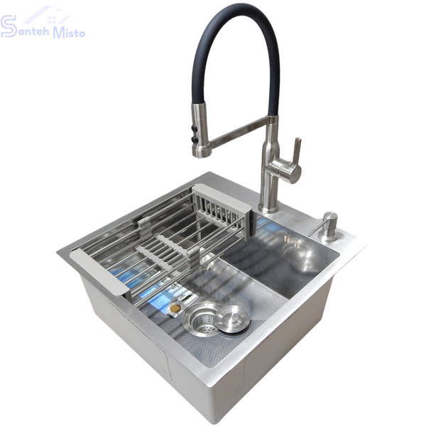 Комплект кухонної мийки Kraft KRF 5050 decor (3.0/1.0 мм) SM3090 фото