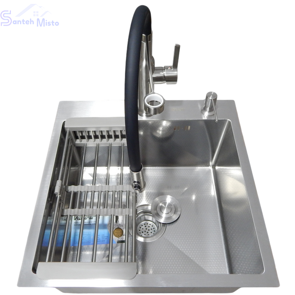 Комплект кухонної мийки Kraft KRF 5050 decor (3.0/1.0 мм) SM3090 фото