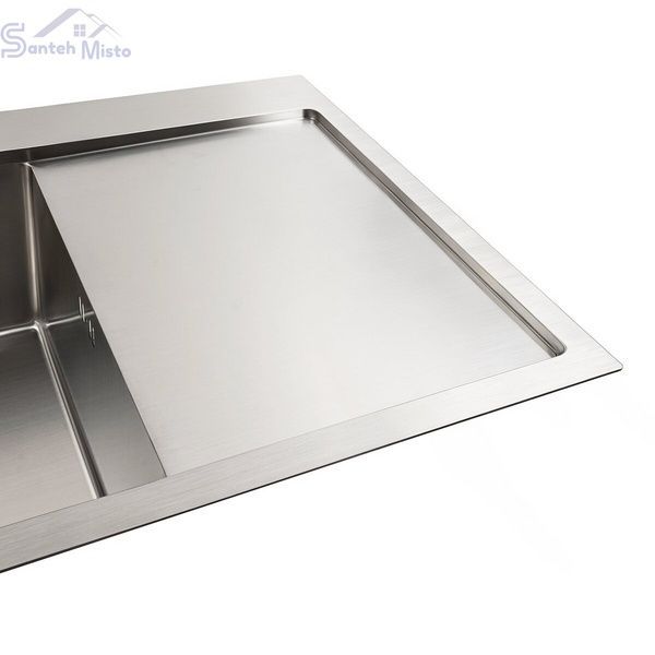 Кухонная мойка нержавейка 78*48 L Platinum Handmade (два отверстия, круглый сифон 3,0/0,8) 42217 фото