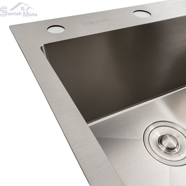 Кухонная мойка нержавейка 78*48 L Platinum Handmade (два отверстия, круглый сифон 3,0/0,8) 42217 фото