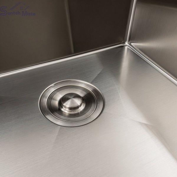 Кухонная мойка нержавейка 78*48 L Platinum Handmade (два отверстия, круглый сифон 3,0/0,8) 42217 фото