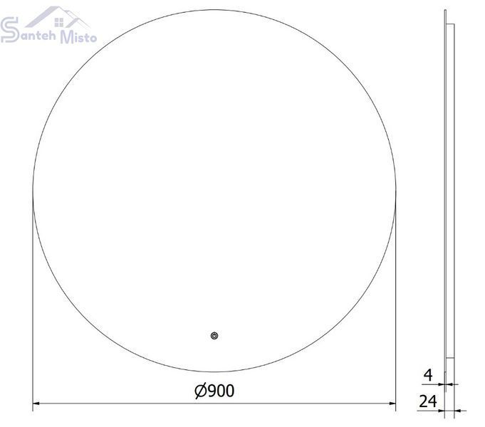Дзеркало MEXEN ERG 90 LED кругле MEX-9823-090-090-611-00 фото
