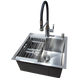 Комплект кухонної мийки Kraft KRF 5050 decor (3.0/1.0 мм)+Змішувач для кухні Kroner KRP Ersel - C03111BLK SM40320 фото 2