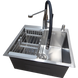 Комплект кухонної мийки Kraft KRF 5050 decor (3.0/1.0 мм)+Змішувач для кухні Kroner KRP Ersel - C03111BLK SM40320 фото 6
