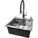 Комплект кухонної мийки Kraft KRF 5050 decor (3.0/1.0 мм)+Змішувач для кухні Kroner KRP Ersel - C03111BLK SM40320 фото 3