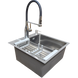 Комплект кухонної мийки Kraft KRF 5050 decor (3.0/1.0 мм)+Змішувач для кухні Kroner KRP Ersel - C03111BLK SM40320 фото 5