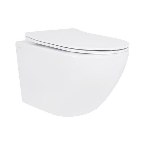 Унітаз підвісний Qtap Jay безобідковий з сідінням Soft-close QT07335175W SD00053467 фото