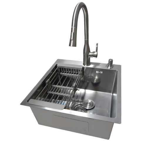 Комплект кухонної мийки Kraft KRF 5050 decor (3.0/1.0 мм) SM5309 фото