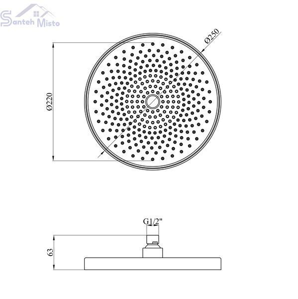 Лійка для верхнього душу Kroner Element 2801562901Z-0101 CV036156 фото
