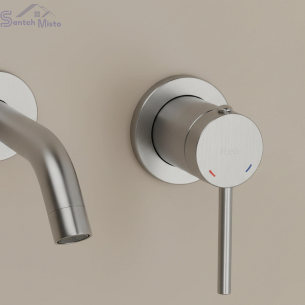 Змішувач для раковини REA CLIF NIKIEL BRUSHED + BOX прихованого монтажу REA-B5840 фото