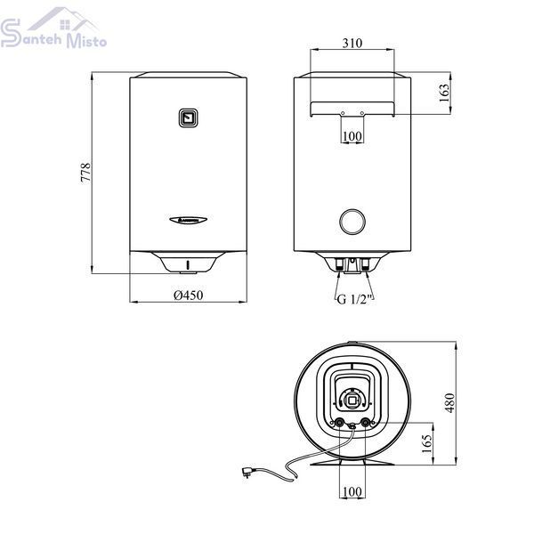 Водонагрівач Ariston PRO1 R 80 V 1,8K PL EU з мокрим ТЕНом 3201903 CV034089 фото