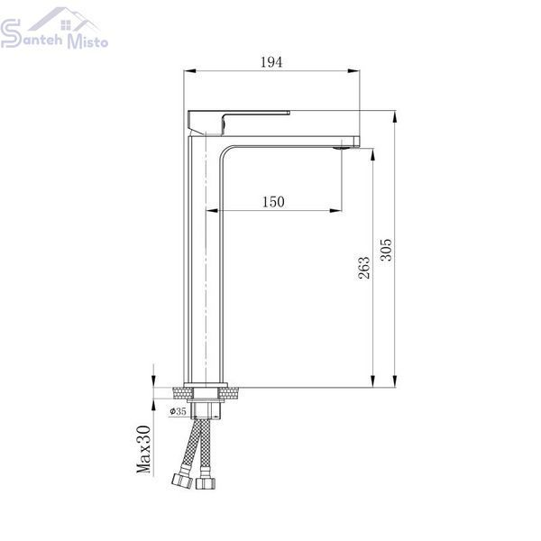 Змішувач для раковини Qtap Gemini високий QTGEM269BLM45678 Black Matt SD00051802 фото