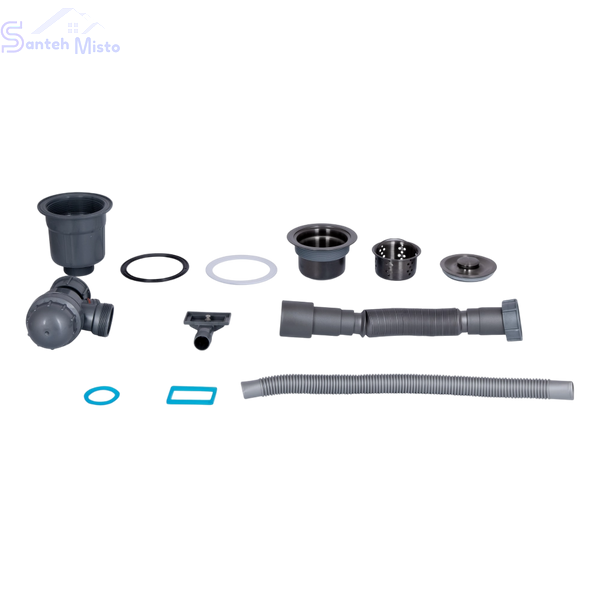 Комплект кухонної мийки Kroner KRP Derby - 5050HM PVD (2,5/0,5 мм) SM835 фото