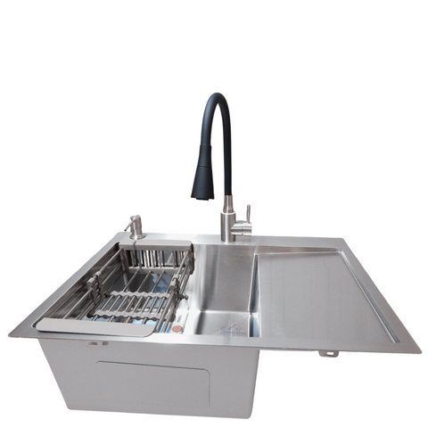Комплект кухонной мойки Kraft Satin BRS 65х48 (3.0/1.0 мм) SM4801 фото