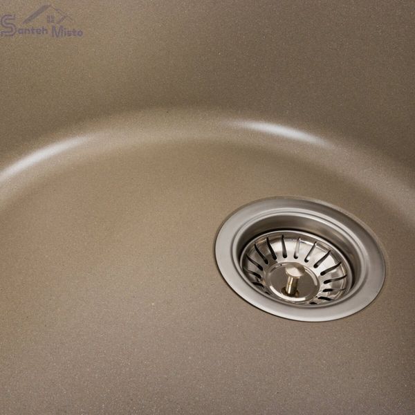 Гранітна мийка для кухні Platinum 7750 LIRA матовий Титан 40361 фото