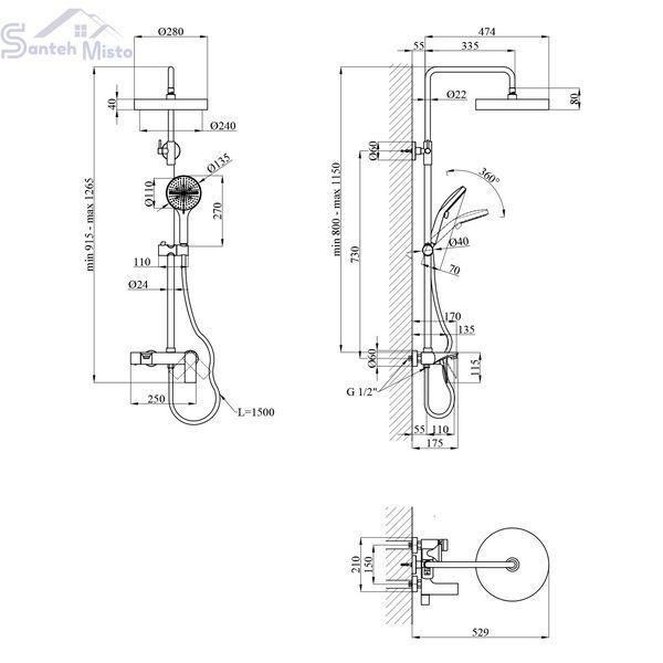 Душова система Kroner KRP Vog - GRP064 CV035565 фото