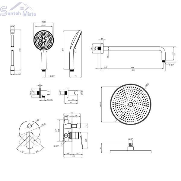 Душевая система Kroner Element 211335B-5301 CV036002 фото