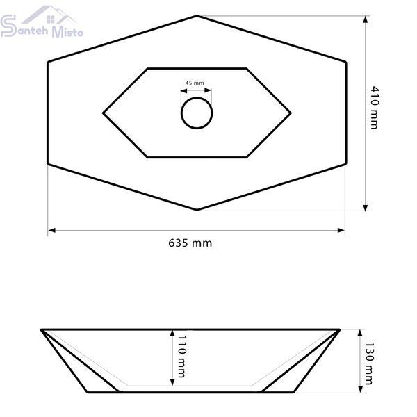 Умивальник (раковина) VBI VENEZIA MARBLE BLACK MATT накладний VBI-012406 фото