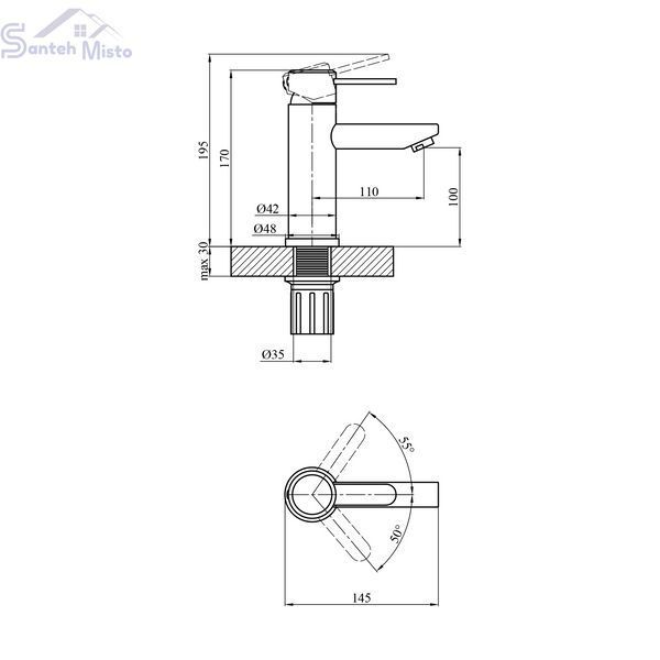 Смеситель для раковины Agua Elposo - INOX010CR CV035460 фото