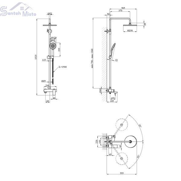 Душевая система Kroner KRP Graz - GRP063 CV031333 фото