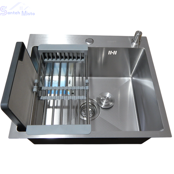 Комплект кухонної мийки Kraft KRF 5448 decor (3.0/1.0 мм) SM9508 фото