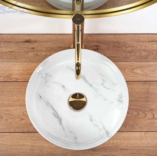Умивальник (раковина) REA SAMI NATURE MARBLE накладний мармур REA-U6606 фото