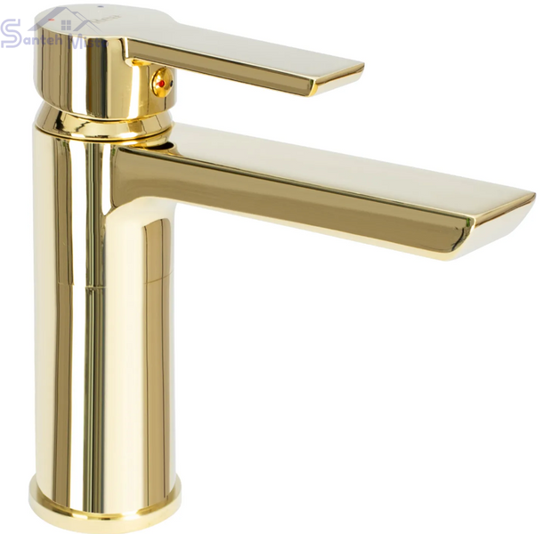 Змішувач для раковини (умивальника) REA ARGUS GOLD золотий низький REA-B6212 фото