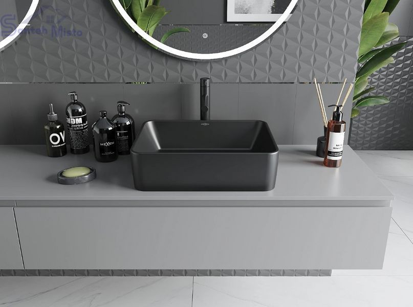 Умивальник (раковина) MEXEN CATIA BLACK MATT чорний накладний MEX-21314885 фото